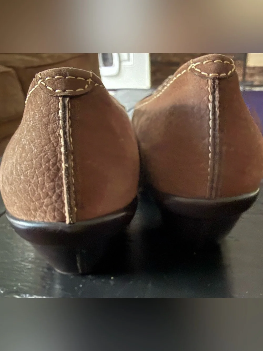 SoftWalk Brown Suede Wedge Slip-On Loafers